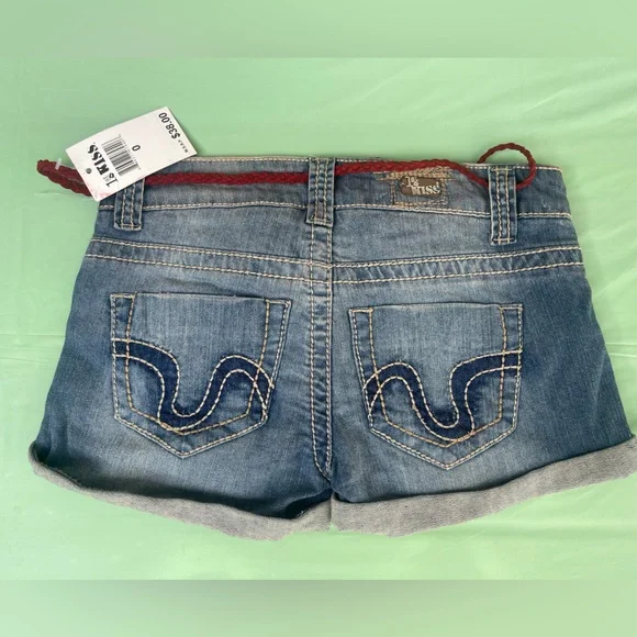 LOW RISE 1st KISS Floral Denim Women's Shorts SIZE 0 JUNIORS NWT - Picture 2 of 15